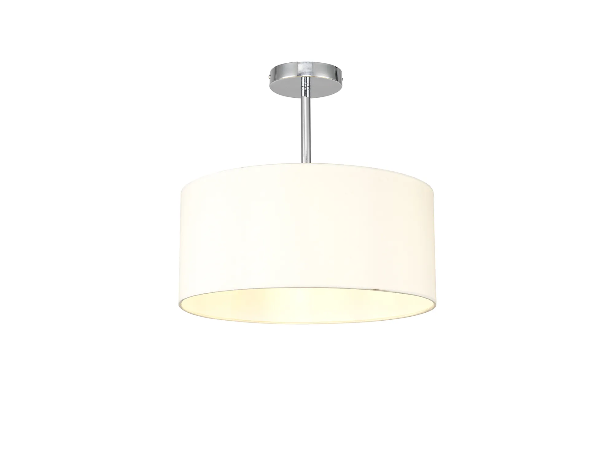 DK0087  Baymont 40cm Semi Flush 1 Light Polished Chrome, Ivory Pearl